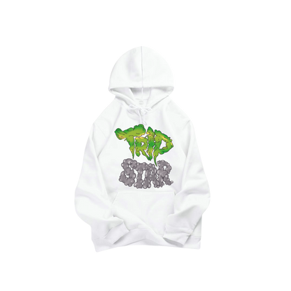 TripStar Hoodie Green and Gray Bubble Letters