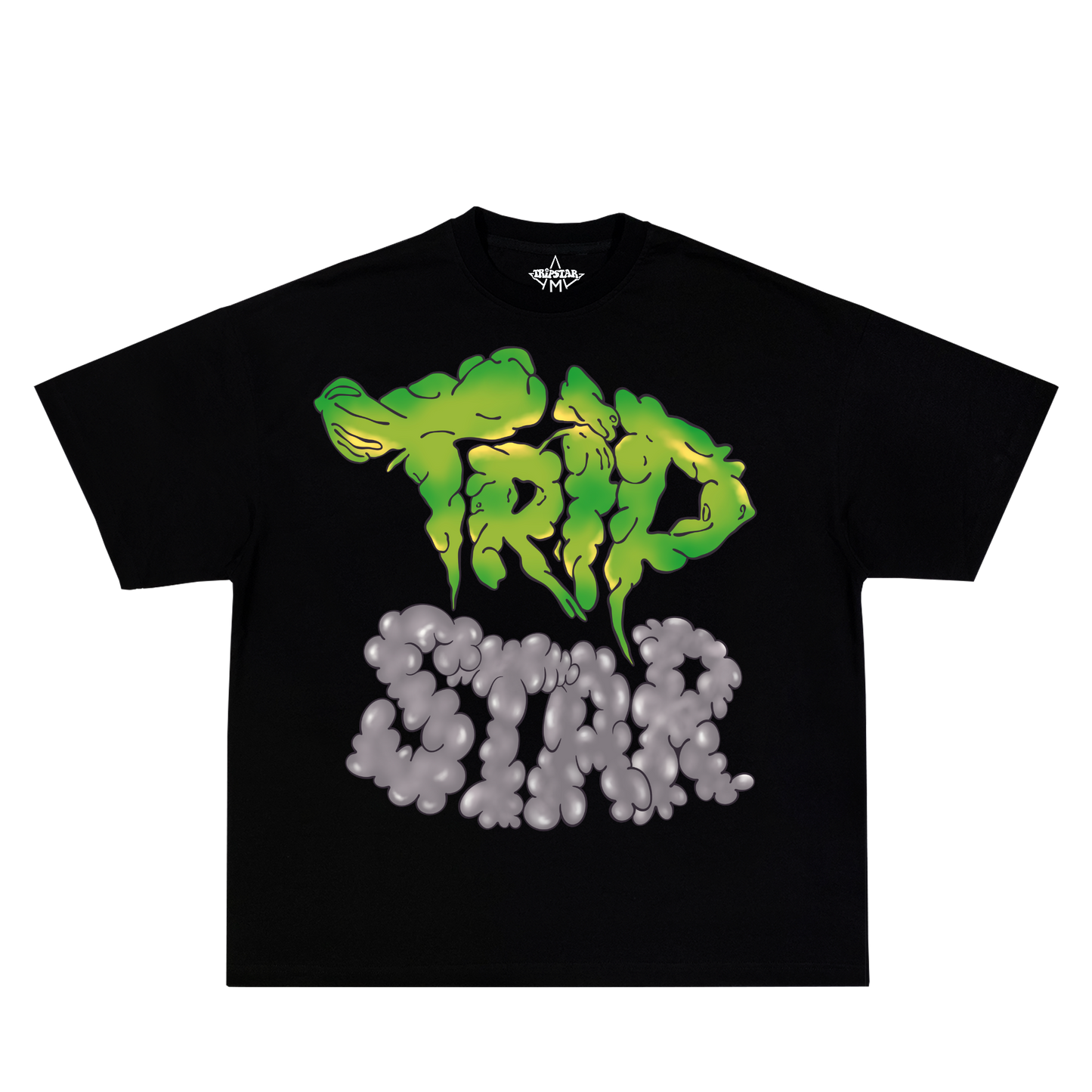 TripStar T-Shirt Green and Gray Bubble Letters