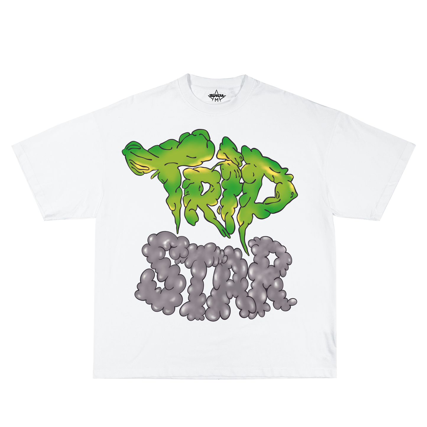 TripStar T-Shirt Green and Gray Bubble Letters