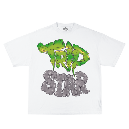 TripStar T-Shirt Green and Gray Bubble Letters