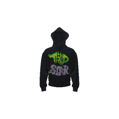 TripStar Hoodie Green and Gray Bubble Letters