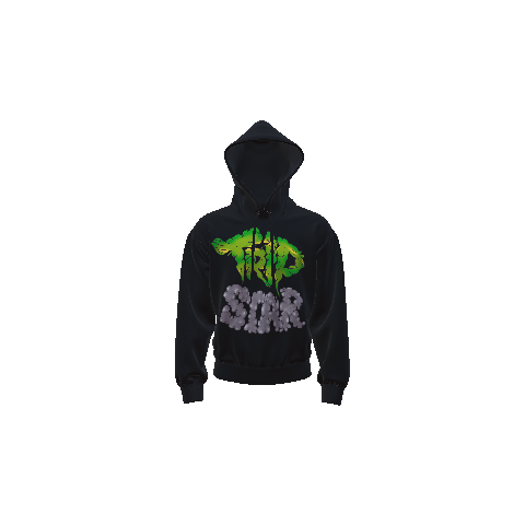 TripStar Hoodie Green and Gray Bubble Letters